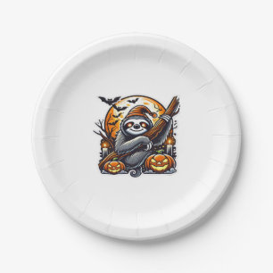 Cute Night Sloth Halloween Classic T-Shirt Paper Plate