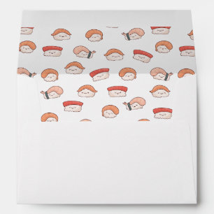 Cute Nigiri Sushi Seamless Pattern Envelope