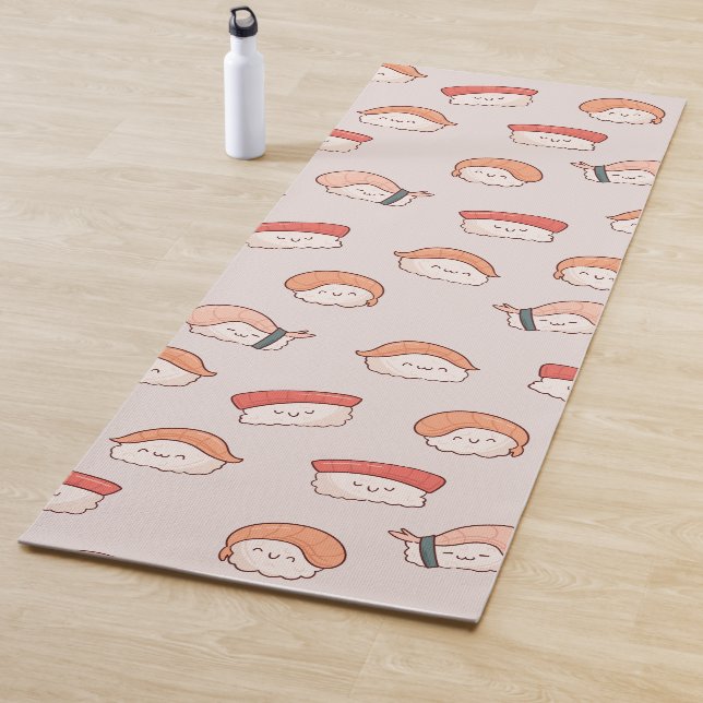 Cute Nigiri Sushi Seamless Pattern Yoga Mat (In Situ)