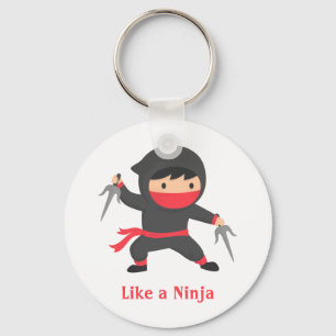 Cute Ninja Boy with Sai Weapons for Kids Keychain