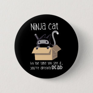 Cute Ninja Cat 2 Inch Round Button