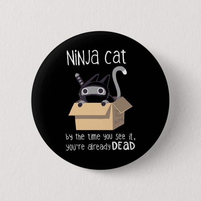 Cute Ninja Cat  2 Inch Round Button (Front)