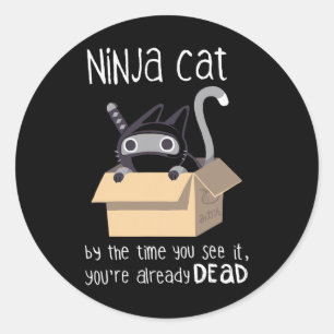 Cute Ninja Cat Classic Round Sticker