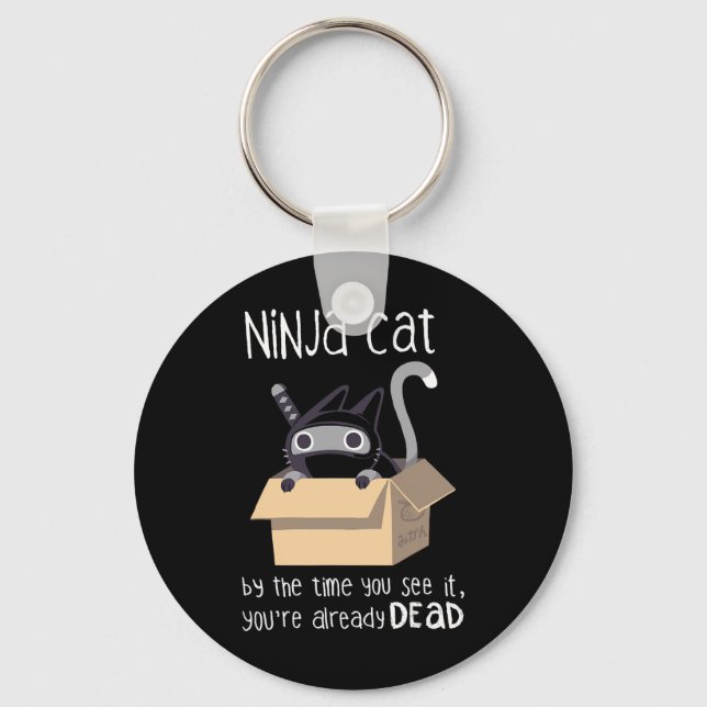 Cute Ninja Cat  Keychain (Front)