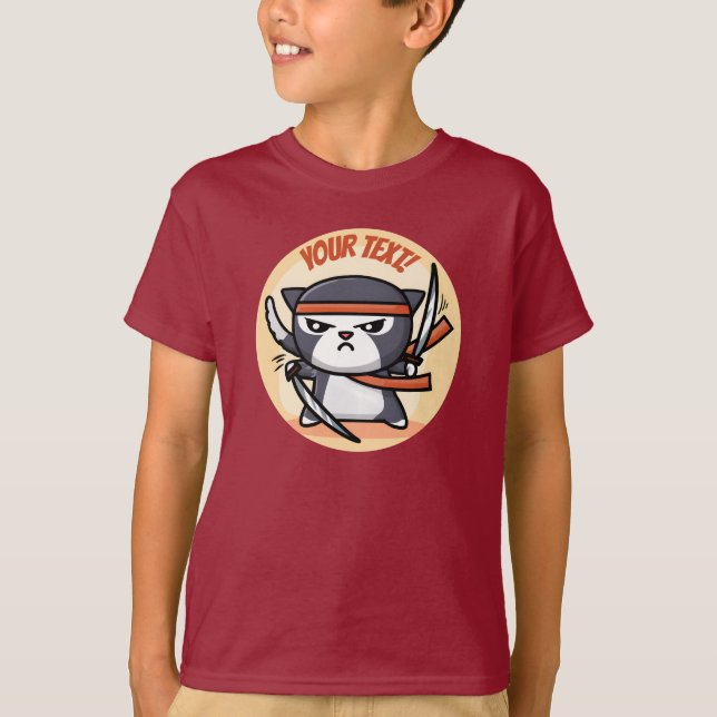 Cute Ninja Cat T-Shirt (Front)