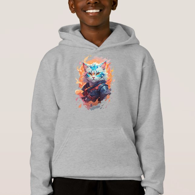 Cute Ninja Cat Warrior Design (Front)