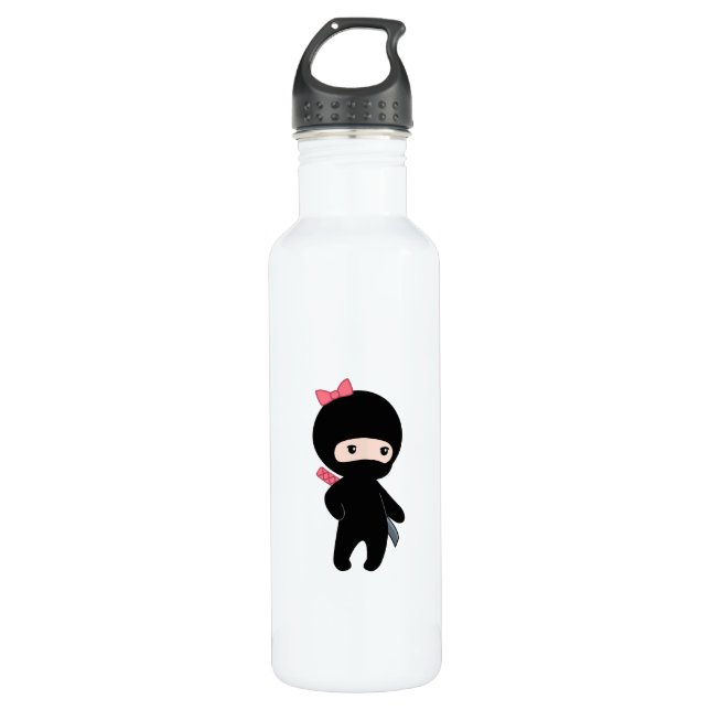 Cute Ninja Girl 710 Ml Water Bottle (Front)