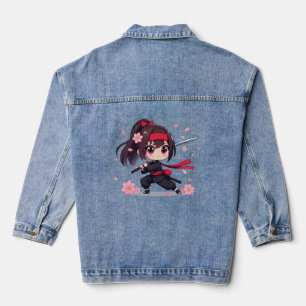 Cute ninja guerrière fille en fleur
