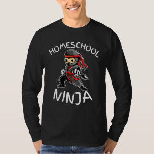 Cute Ninja Homeschool Mom Multitasking Dad Team Ho T-Shirt