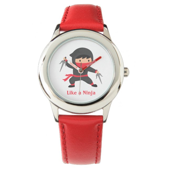 Cute Ninja Kid with Sai Weapons Boys Watch (Front)