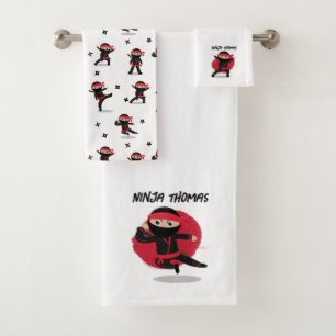 Cute Ninja Warrior Black & Red Kids