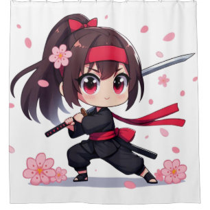 Cute ninja warrior blossom girl