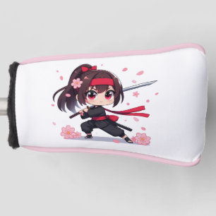 Cute ninja warrior blossom girl golf head cover