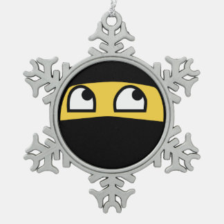 Cute Ninja Warrior emoji Snowflake Pewter Christmas Ornament