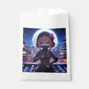 Cute ninja warrior girl  favour bag