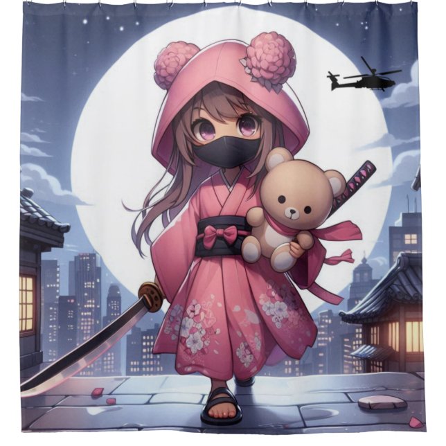 Cute ninja warrior girl & teddy (Front)