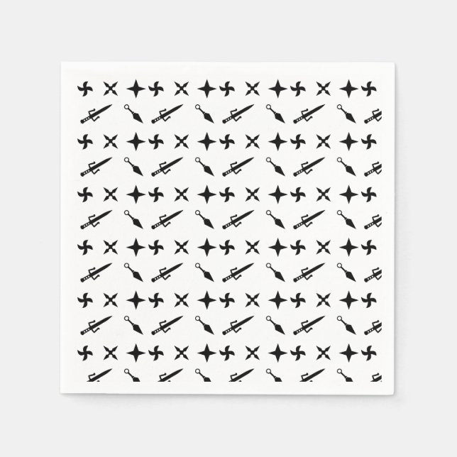 Cute Ninja Warrior Kids Birthday Napkin (Front)