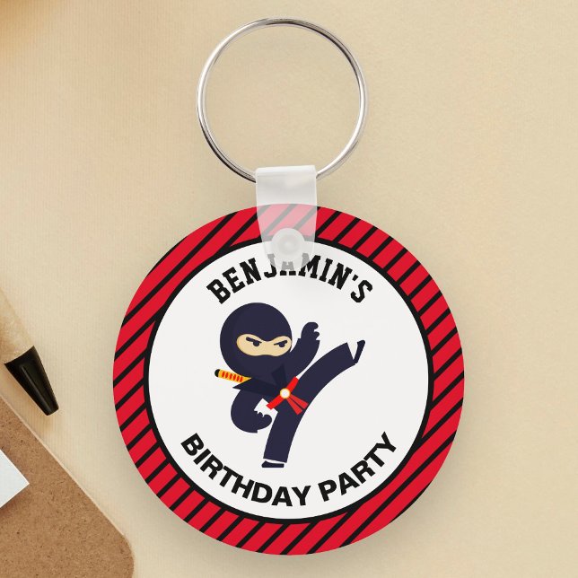 Cute Ninja Warrior Kids Birthday Party Keychain (Creator Uploaded)