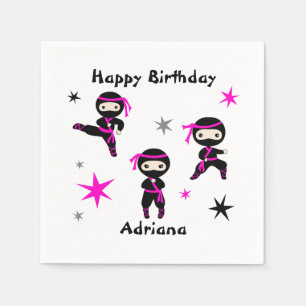 Cute Ninja Warrior Kids Birthday Party  Napkin