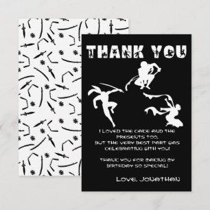 Cute Ninja Warrior Kids Birthday Party  Thank You Card