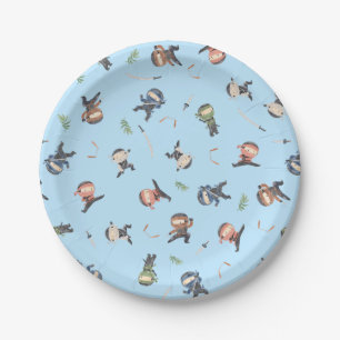 Cute Ninja Warrior Kids Party Supply Paper Plates