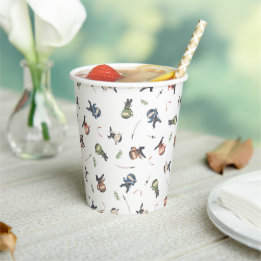Cute Ninja Warrior Kids Patter Birthday Party  Paper Cups