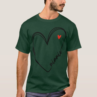 Cute ninnie With Heart Girl Women Mom Mother  T-Shirt