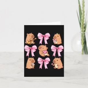 Cute Nk Coquette Bow Kawaii Capybara Lover  Card