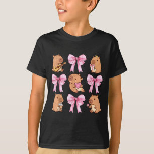 Cute Nk Coquette Bow Kawaii Capybara Lover  T-Shirt