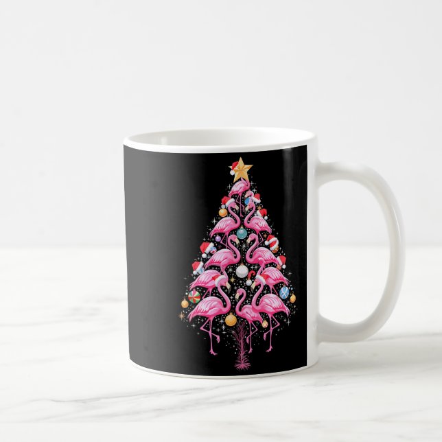 Cute Nk Flamingo Christmas Tree Santa Hat Trocal P Coffee Mug (Right)