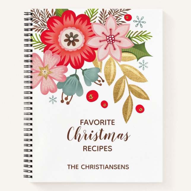 Cute Noël Famille Recette Livre de recettes (Devant)