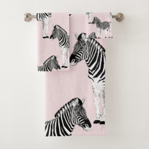 Cute Noir Blanc Zèbre Animal Rose Design