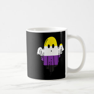 Cute Nonbinary Ghost Spooky Halloween Funny LGBTQ Coffee Mug