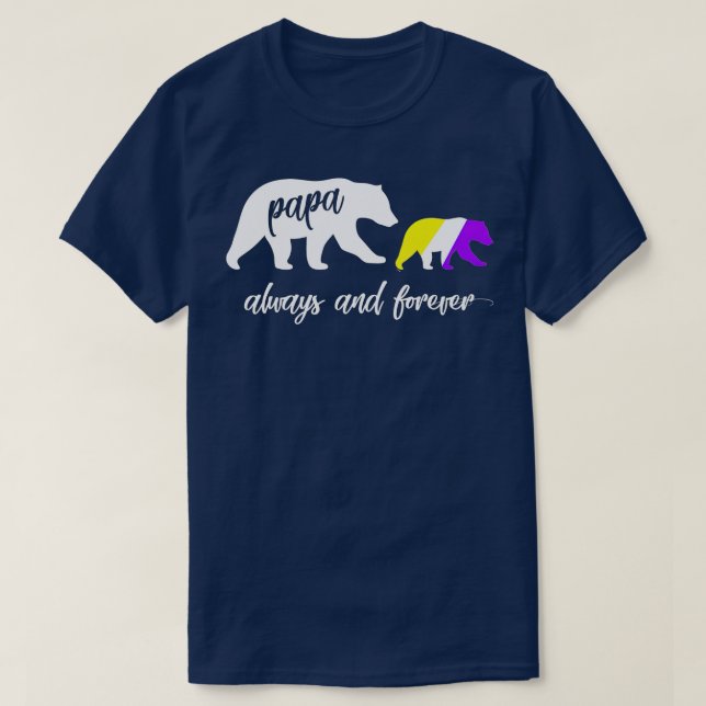 Cute Nonbinary Papa Bear Gift  T-Shirt (Design Front)
