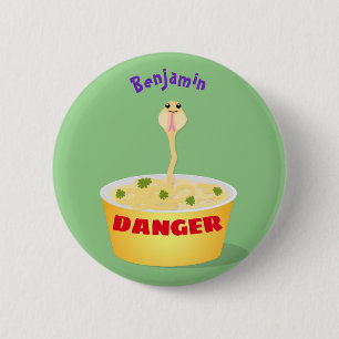 Cute noodles snake cartoon illustration humour 2 inch round button