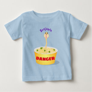 Cute noodles snake cartoon illustration humour baby T-Shirt