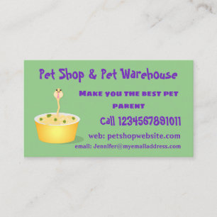 Cute noodles snake cartoon illustration humour business card