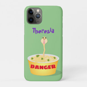 Cute noodles snake cartoon illustration humour iPhone 11 pro case