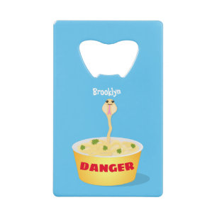 Cute noodles snake cartoon illustration humour credit card bottle opener
