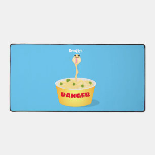 Cute noodles snake cartoon illustration humour desk mat