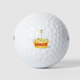 Cute noodles snake cartoon illustration humour golf balls
