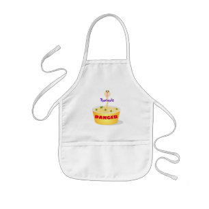 Cute noodles snake cartoon illustration humour kids apron