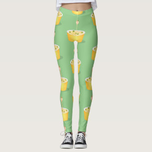 Cute noodles snake cartoon illustration humour leggings