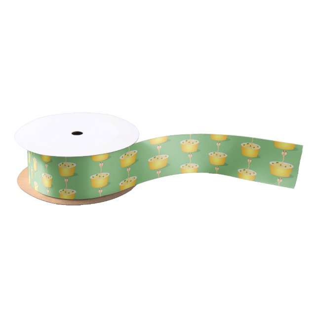 Cute noodles snake cartoon illustration humour satin ribbon (Spool)