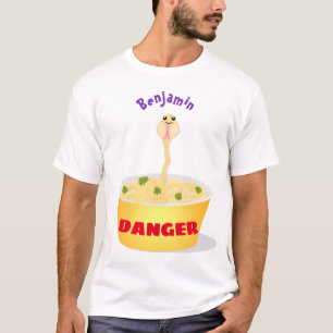 Cute noodles snake cartoon illustration humour T-Shirt