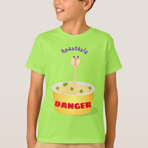 Cute noodles snake cartoon illustration humour T-Shirt