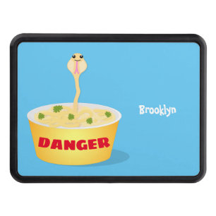 Cute noodles snake cartoon illustration humour trailer hitch cover