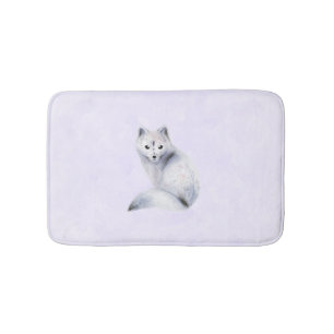 Cute Nordic Fox with Floral Markings Bath Mat
