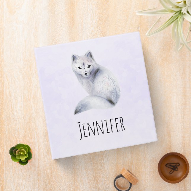 Cute Nordic Fox with Floral Markings Binder (In Situ)