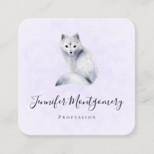 Cute Nordic Fox with Floral Markings Square Business Card